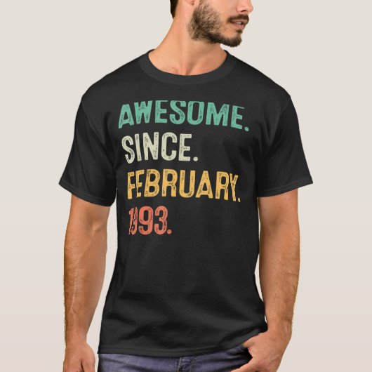 1993素晴らし年2月30日30歳 Tシャツ (正面)