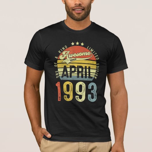 1993素晴らし年4月ヴィンテージ29誕生日以降 Tシャツ (正面)