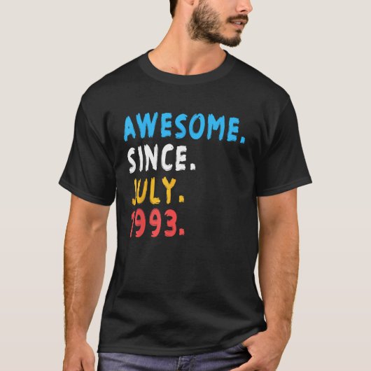 1993素晴らし年7月30歳30歳の誕生日 Tシャツ (正面)