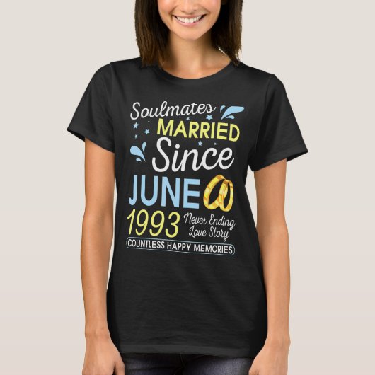1993結婚した年6月から29年の愛を終えない Tシャツ (正面)