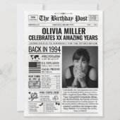 1994カスタム年新聞紙誕生日カードのトレンド シーズンカード (正面)