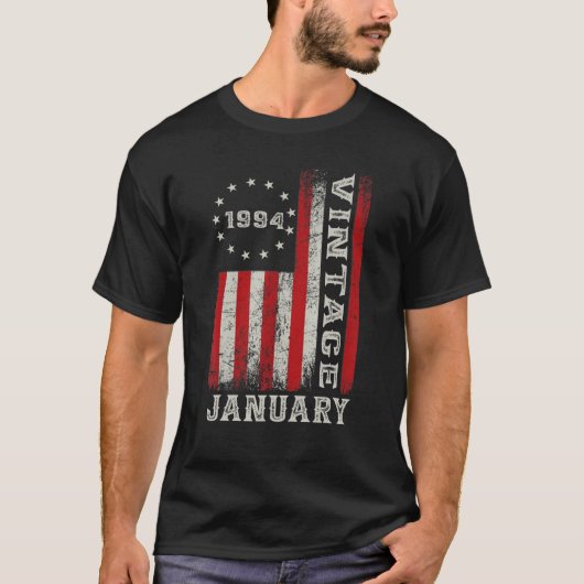 1994年1月以来29誕生日米国国旗 Tシャツ (正面)