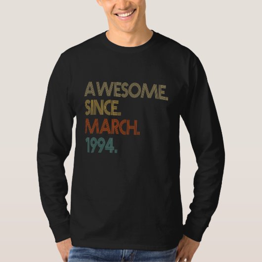 1994年3素晴らし月ヴィンテージ28誕生日 Tシャツ (正面)