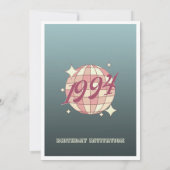 1994年30歳の誕生日レトロなダークブルーパーティー 招待状 (裏面)