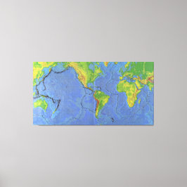 1994物理世界マップ – 構造プレート- USGS キャンバスプリント