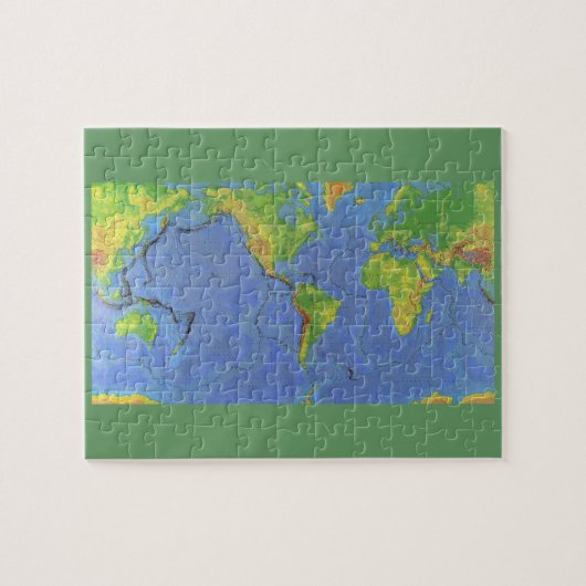 1994物理世界マップ – 構造プレート- USGS ジグソーパズル (横)
