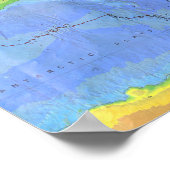 1994物理世界マップ – 構造プレート- USGS ポスター (角)