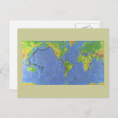 1994物理世界マップ – 構造プレート- USGS ポストカード (正面/裏面)