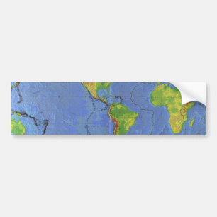 1994物理的な世界地図-構造プレート- USGS バンパーステッカー