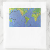1994物理的な世界地図-構造プレート- USGS 長方形シール (バッグ)