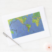1994物理的な世界地図-構造プレート- USGS 長方形シール (封筒)
