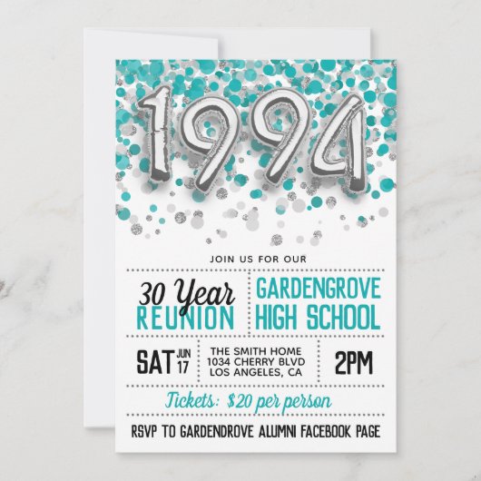 1994高等学校大学懇親会招待状 招待状 (正面)