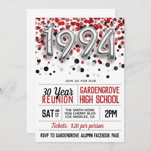 1994高等学校大学懇親会招待状 招待状 (正面/裏面)