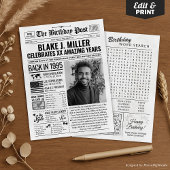 1995カスタム年新聞紙誕生日カードのトレンド シーズンカード