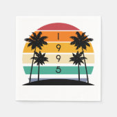 1995レトロストライプサンセットヴィンテージ スタンダードカクテルナプキン (正面)