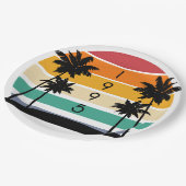 1995レトロストライプサンセットヴィンテージ ペーパープレート (アングル)