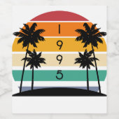 1995レトロストライプサンセットヴィンテージ ワインラベル (シングルラベル)