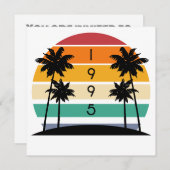 1995レトロストライプサンセットヴィンテージ 招待状 (正面/裏面)