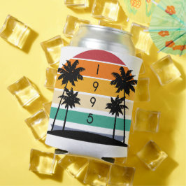 1995レトロストライプサンセットヴィンテージ 缶クーラー