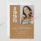 1995年の銅生まれ茶色の30歳の誕生日の写真 招待状 (正面)