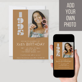 1995年の銅生まれ茶色の30歳の誕生日の写真 招待状