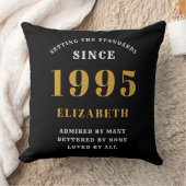 1995年の30歳の誕生日ブラック金ゴールドレディパーソナライズされたズ クッション (ブランケット)