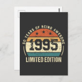 1995年ヴィンテージ レトロ 30歳誕生日ギフト ポストカード (正面/裏面)