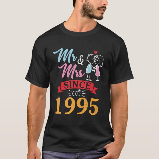 1995年以来の夫妻夫妻結婚結婚した Tシャツ (正面)
