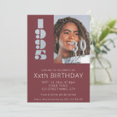 1995年生まれの30歳の誕生日写真 ワインレッド 招待状 (スタンド正面)
