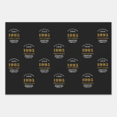 1995年30日生まれ生誕1995年氏名ブラック金ゴールド ラッピングペーパーシート (正面2)