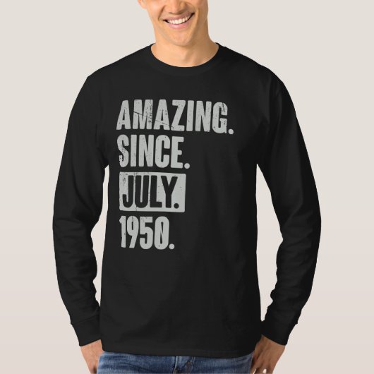 1995年7月以来72歳72誕生日驚くべき Tシャツ (正面)