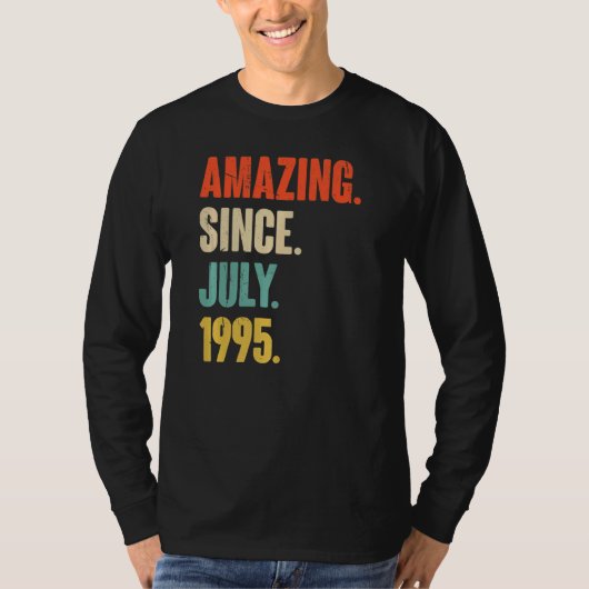1995年7月27歳の誕生日から驚き Tシャツ (正面)