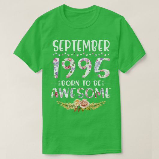 1995年9月生まれハッピーバースデー素晴らし2へ Tシャツ (デザイン正面)