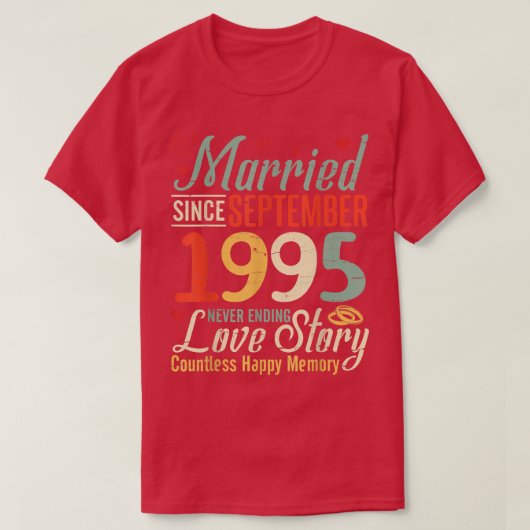 1995年9月結婚  愛は永遠に Tシャツ (デザイン正面)