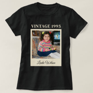 1995年 ヴィンテージ 写真 誕生日 スクリプト 名前 Tシャツ