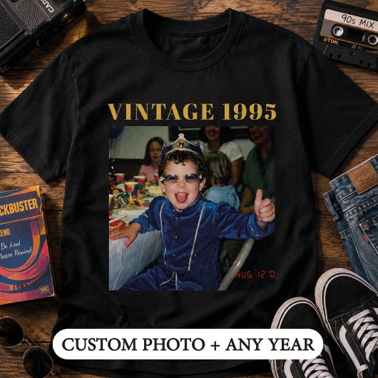1995年 ヴィンテージ 誕生日 フォトギフト Tシャツ