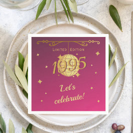 1995生まれ年30歳の誕生日パーティーデコレーションピンク スタンダードカクテルナプキン