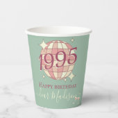 1995生まれ年30歳の誕生日レトロパーティーデコ 紙コップ (正面)