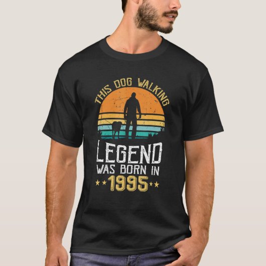 1995素晴らし年から27番目の誕生日犬の男が入っ生まれて Tシャツ (正面)