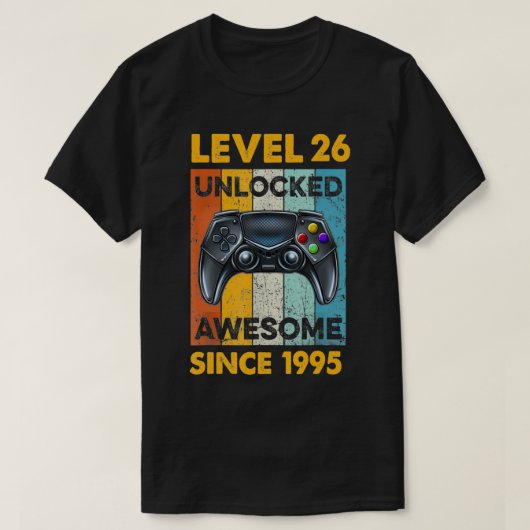 1995 Bdayレベル26ロック解除26年目 Tシャツ (デザイン正面)