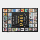 1996年からの家族の思い出フォトコラージュ 30歳の誕生日 キッチンタオル (横)