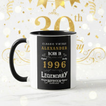 1996年生まれのあなたへ 30歳の誕生日をお祝い ブラックヴィンテージ風デザイン