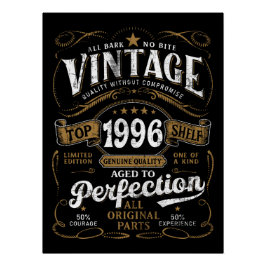 1996年生まれのヴィンテージ30歳の誕生日おめでとう ポスター