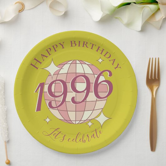 1996年生まれの30歳の誕生日パーティーの飾り紙皿 ペーパープレート