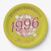 1996年生まれの30歳の誕生日パーティーの飾り紙皿 ペーパープレート (正面)