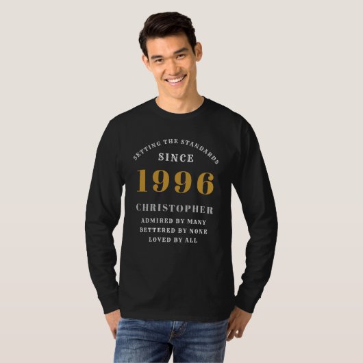 1996年生まれの30歳の誕生日 名前入り Tシャツ (正面フル)