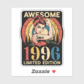 1996年生まれの30歳女子 誕生日おめでとう レトロ シール (シート)