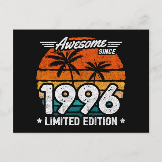 1996年生まれ限定版レトロかっこいい 1996年から ポストカード (正面)