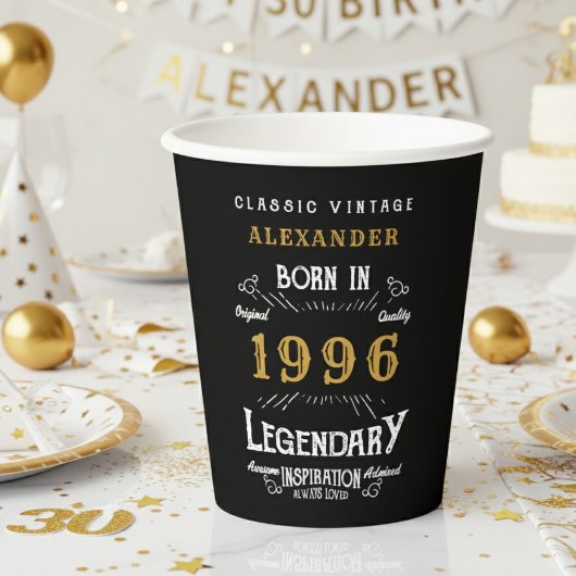 1996年生まれ30歳の誕生日お祝いレトロ 紙コップ
