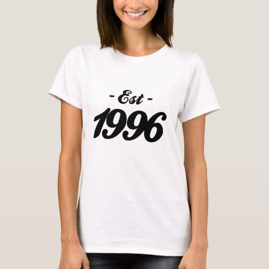 1996年確立される-誕生日 Tシャツ (正面)